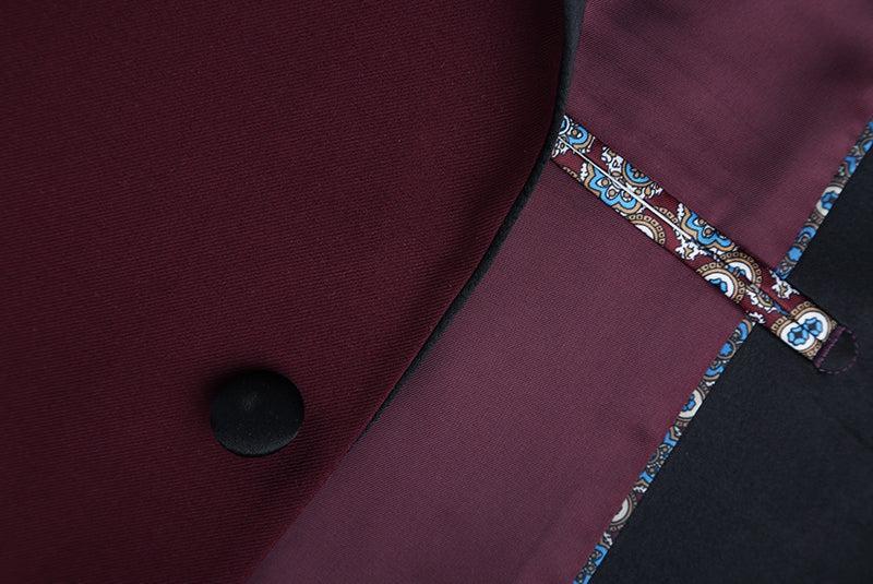 Burgundy 2 Piece Tuxedo Shawl Lapel Slim Fit Product Image