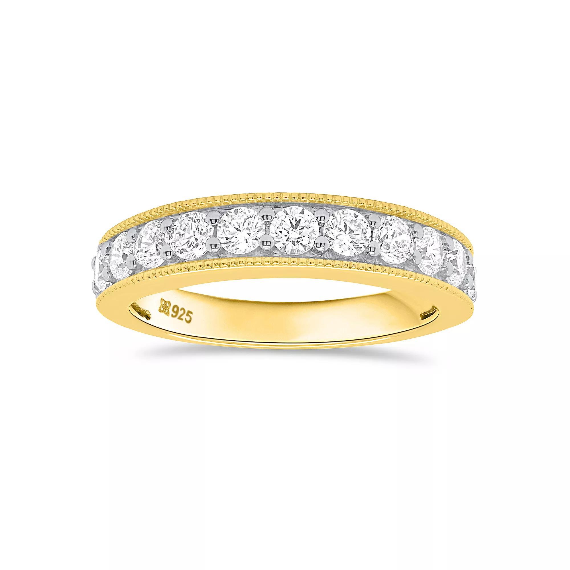 Ethique Two-Tone Sterling Silver 1 Carat T.W. Lab-Grown Diamond Band Ring, Women's, Size: 7, Gold Tone Product Image