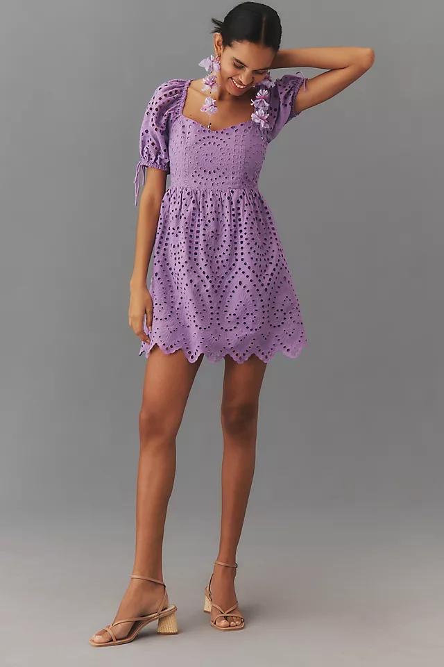 English Factory Short-Sleeve Scallop Mini Dress Product Image