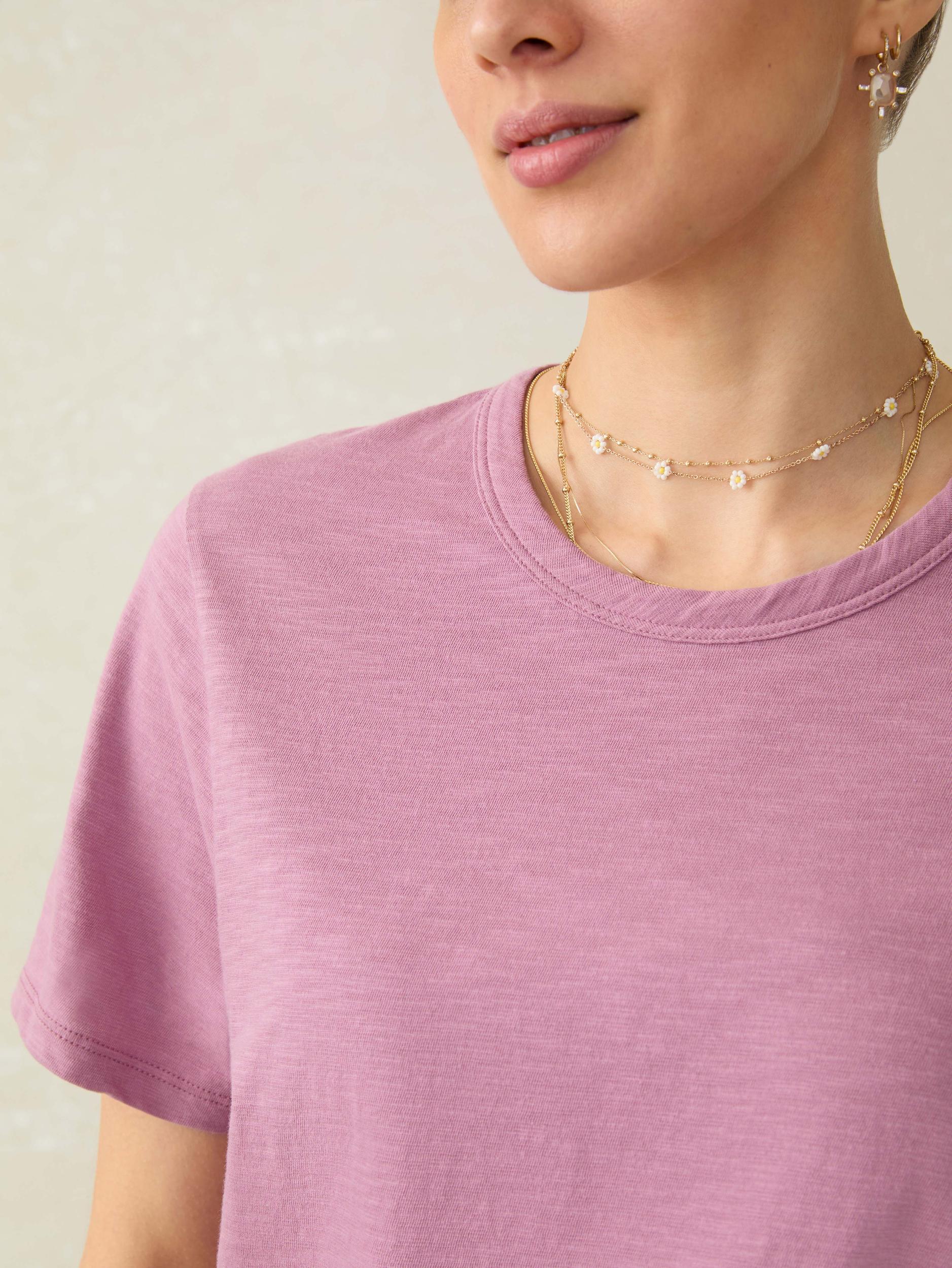 Sunwashed Regenerative Essential Tee - Weathered Orchid Female Product Image