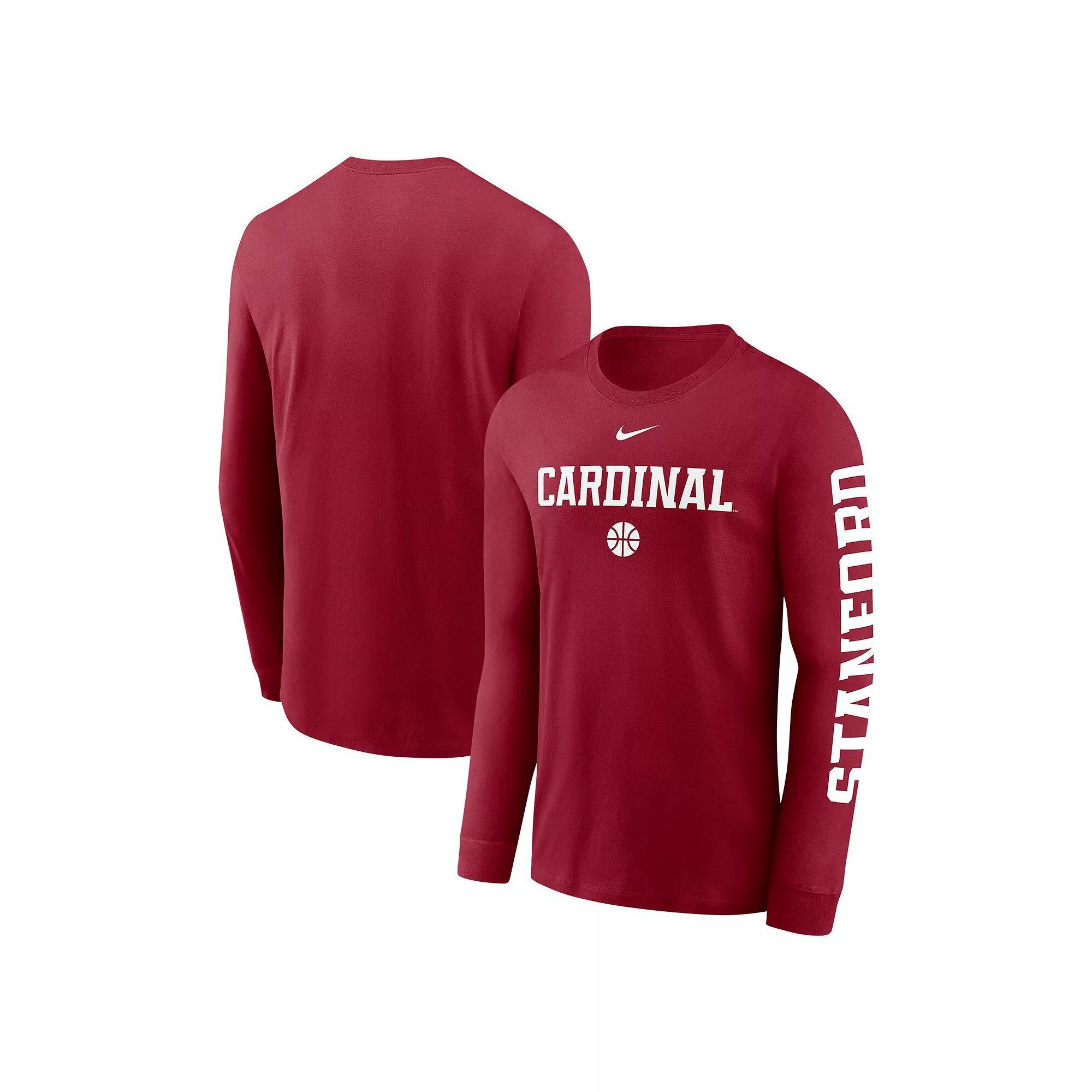 Men's Nike Cardinal Stanford Cardinal Basketball Icon Two-Hit Long Sleeve T-Shirt, Size: XL, Red Product Image