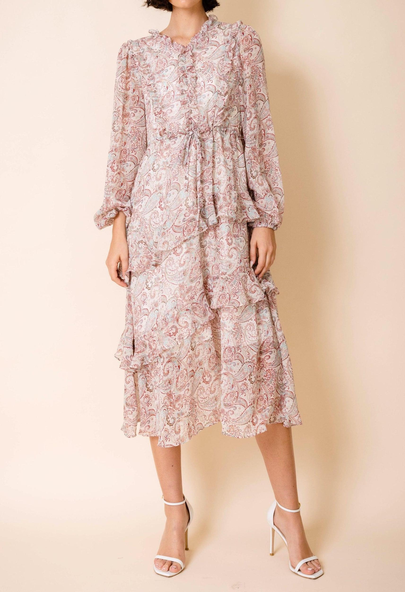 Paisley Ruffle Dress Product Image