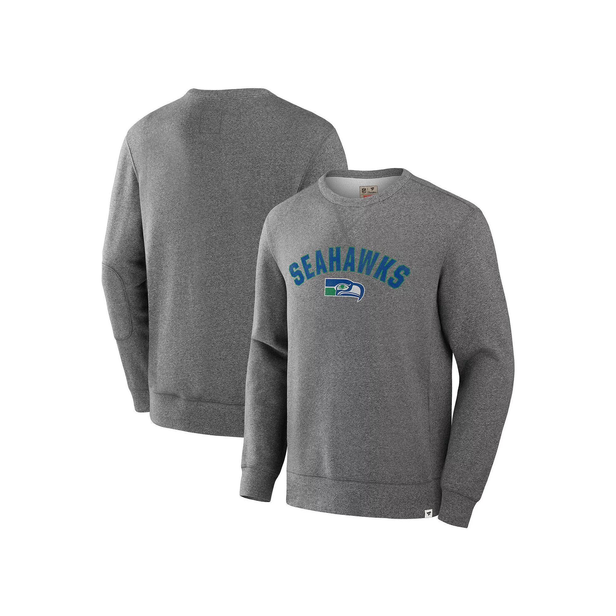 Men's Fanatics  Heather Gray New York Giants Loop Terry Pullover Sweatshirt, Size: XL, Grey Product Image