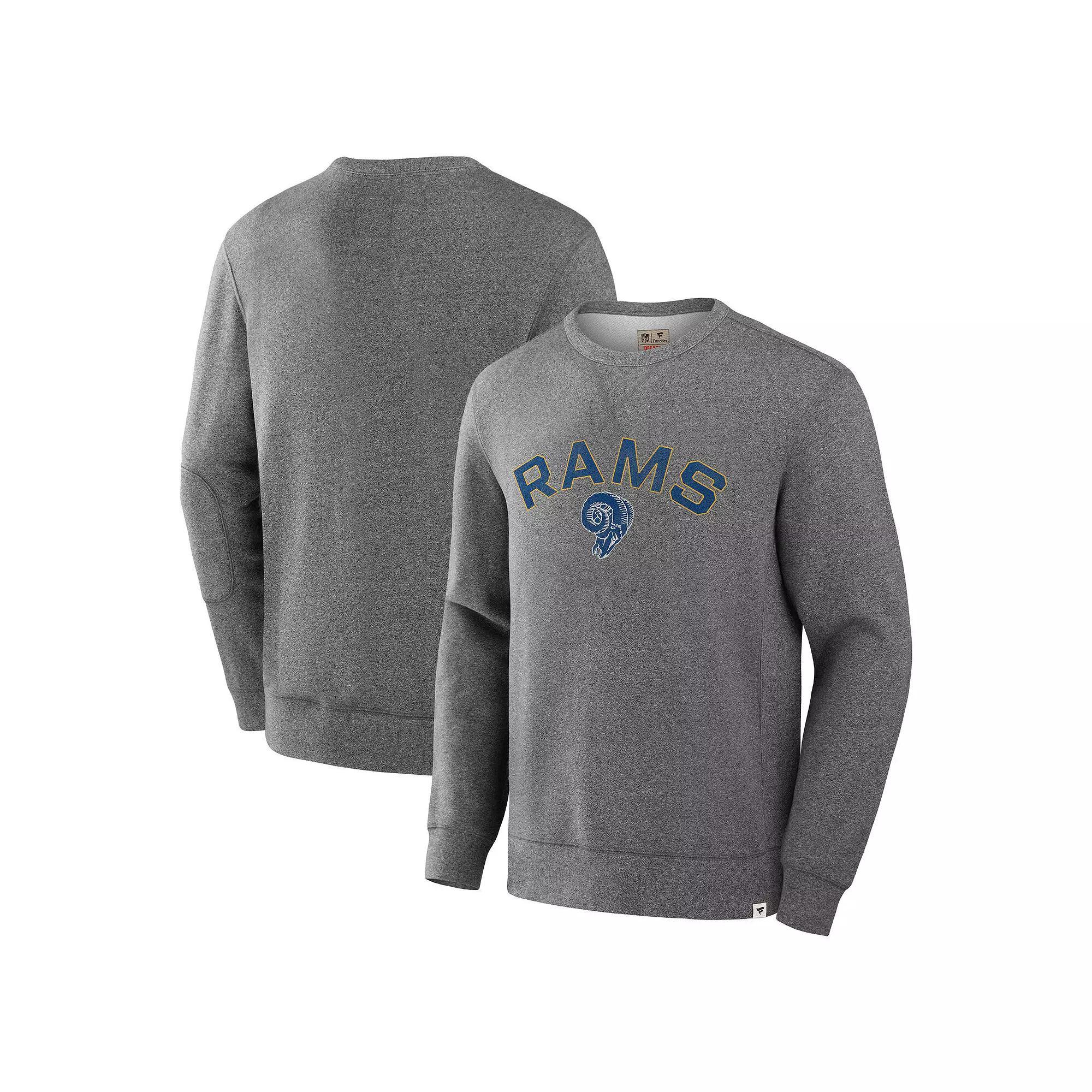 Men's Fanatics  Heather Gray Detroit Lions Loop Terry Pullover Sweatshirt, Size: Medium, Grey Product Image