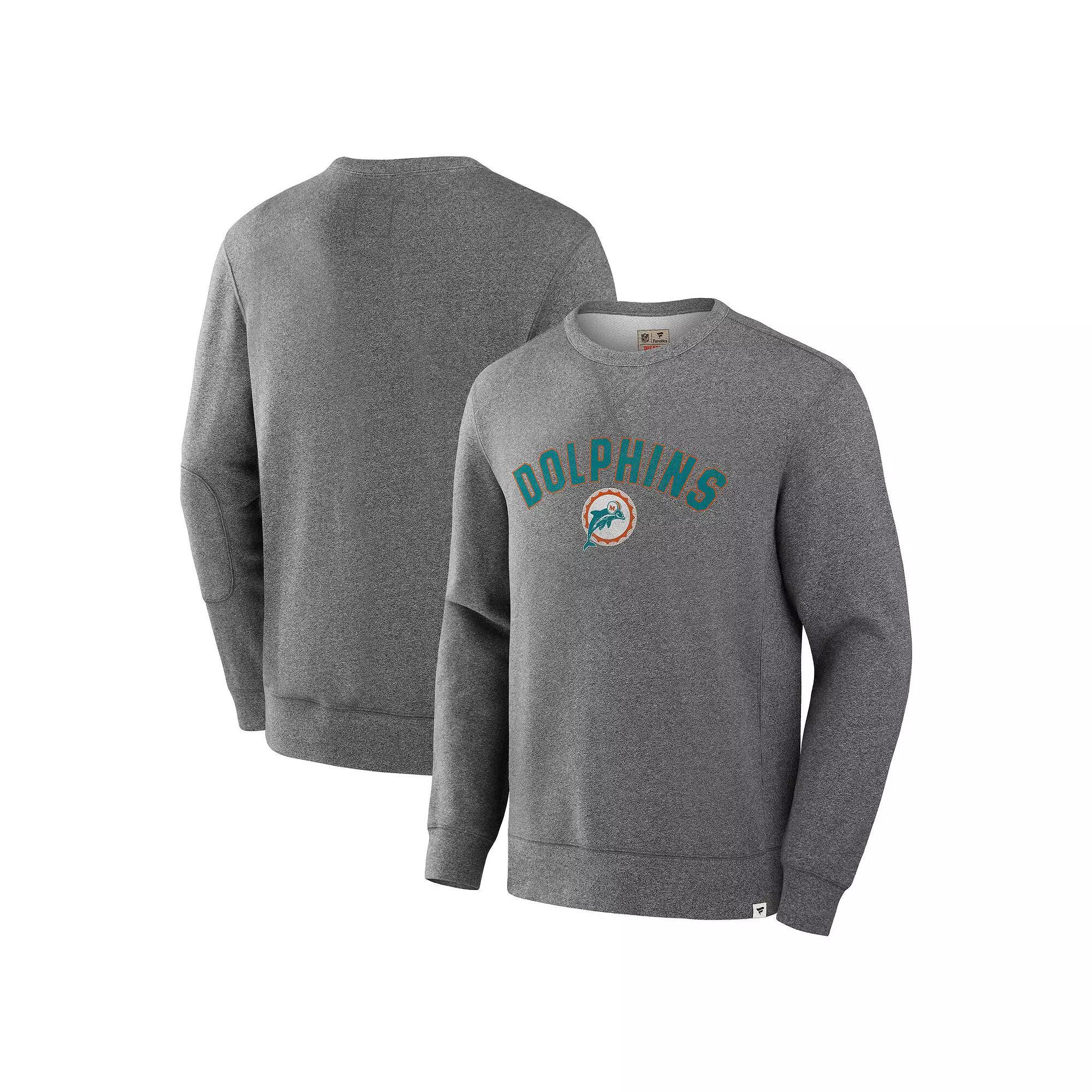 Men's Fanatics  Heather Gray Detroit Lions Loop Terry Pullover Sweatshirt, Size: Medium, Grey Product Image