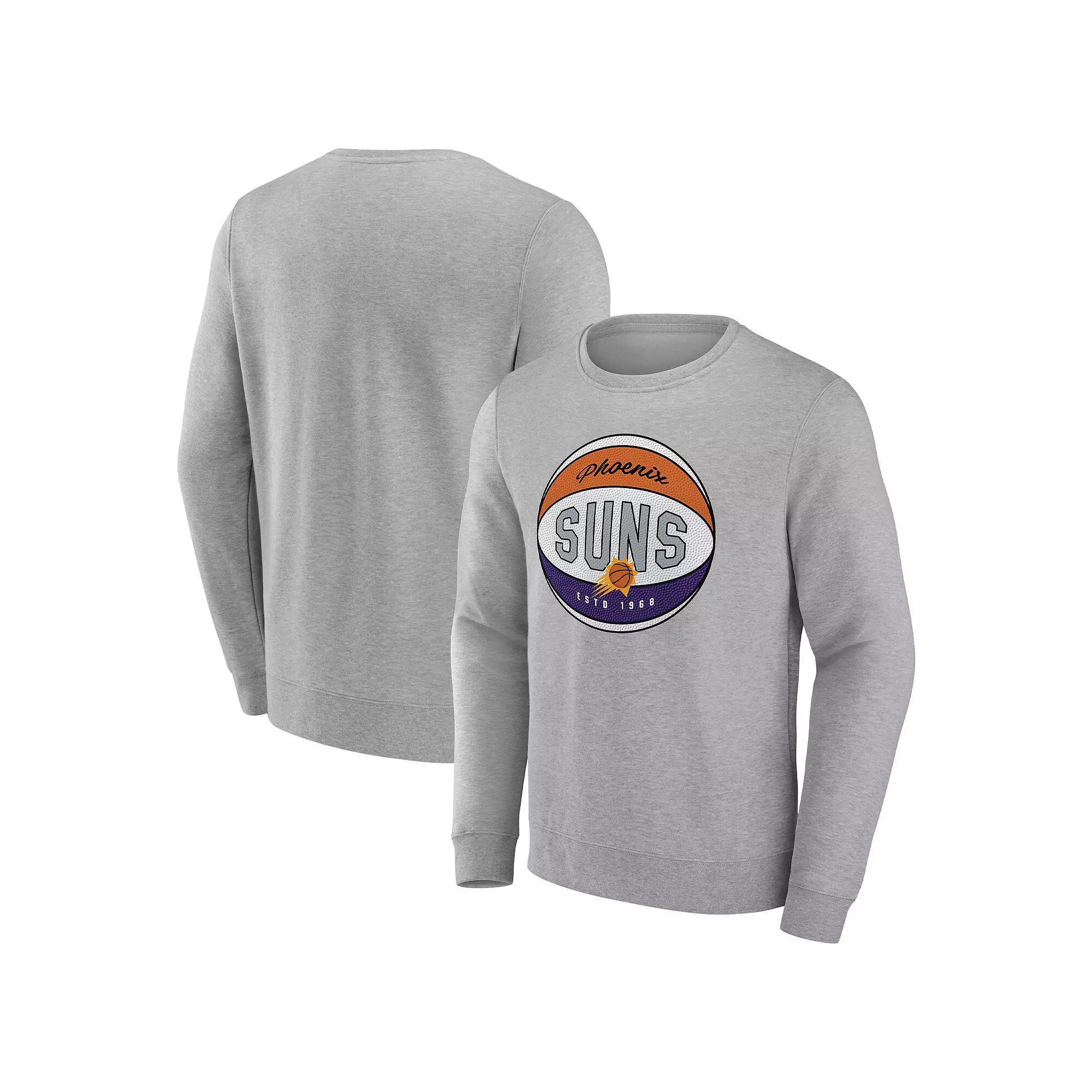 Men's Fanatics Branded Heathered Gray Phoenix Suns True Classics Vint Pullover Sweatshirt, Size: 3XL, Phx Grey Product Image