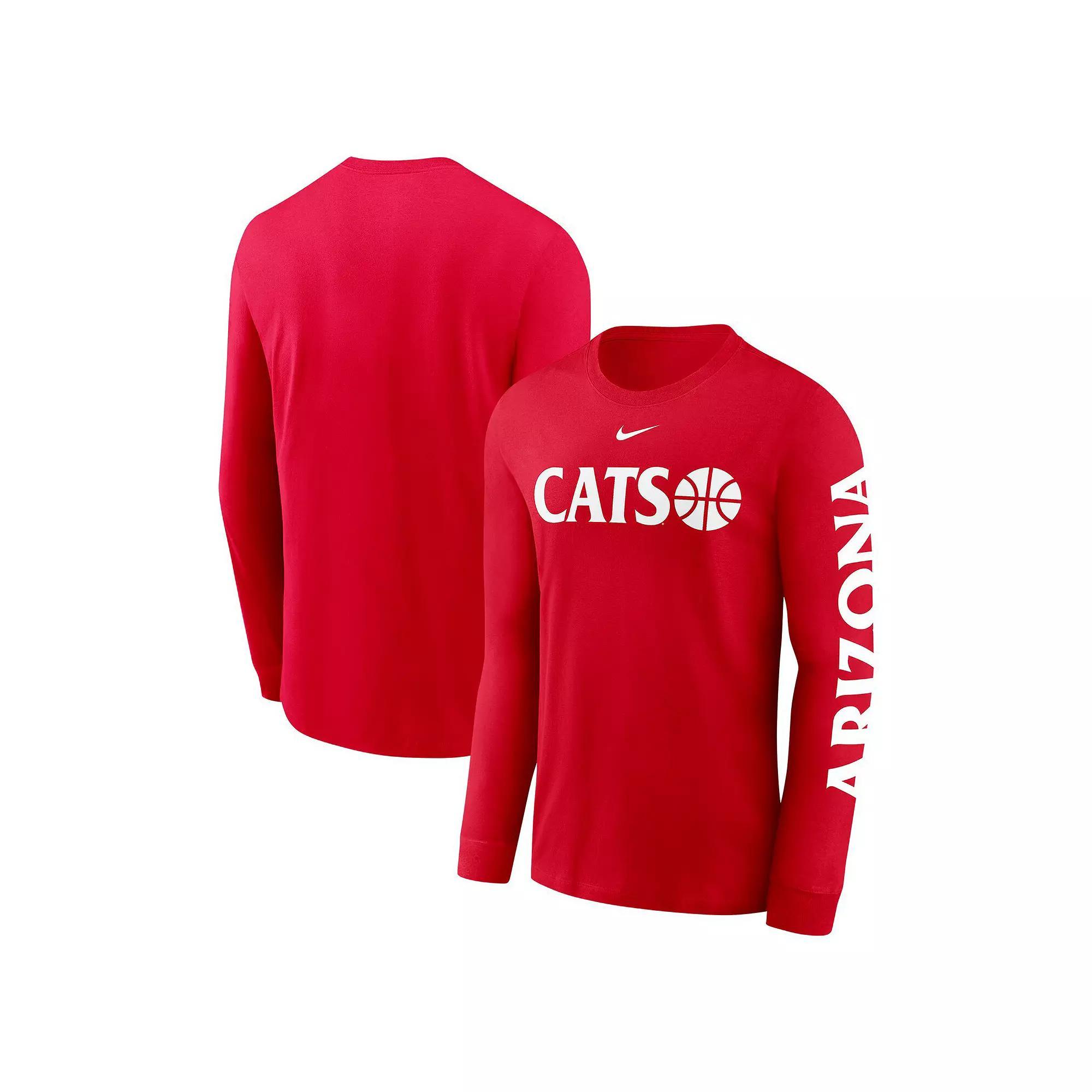 Men's Nike  Red Arizona Wildcats Basketball Icon Two-Hit Long Sleeve T-Shirt, Size: 2XL Product Image