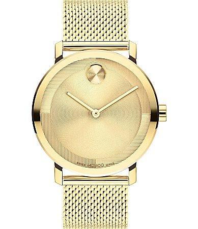 Movado Bold Mens Evolution 2.0 Quartz Analog Gold Mesh Bracelet Watch Product Image