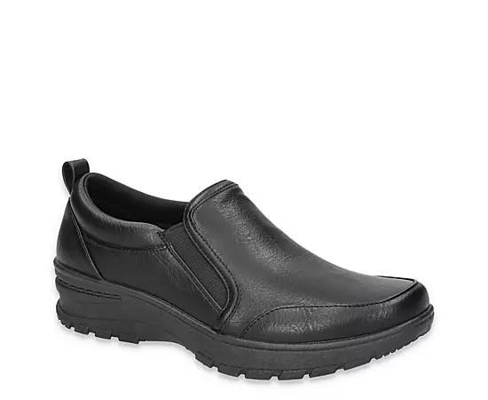 Easy Works by Easy Street Garland Slip-Resistant Flat Shoes, Women's, Size: 6 Wide, Black Product Image