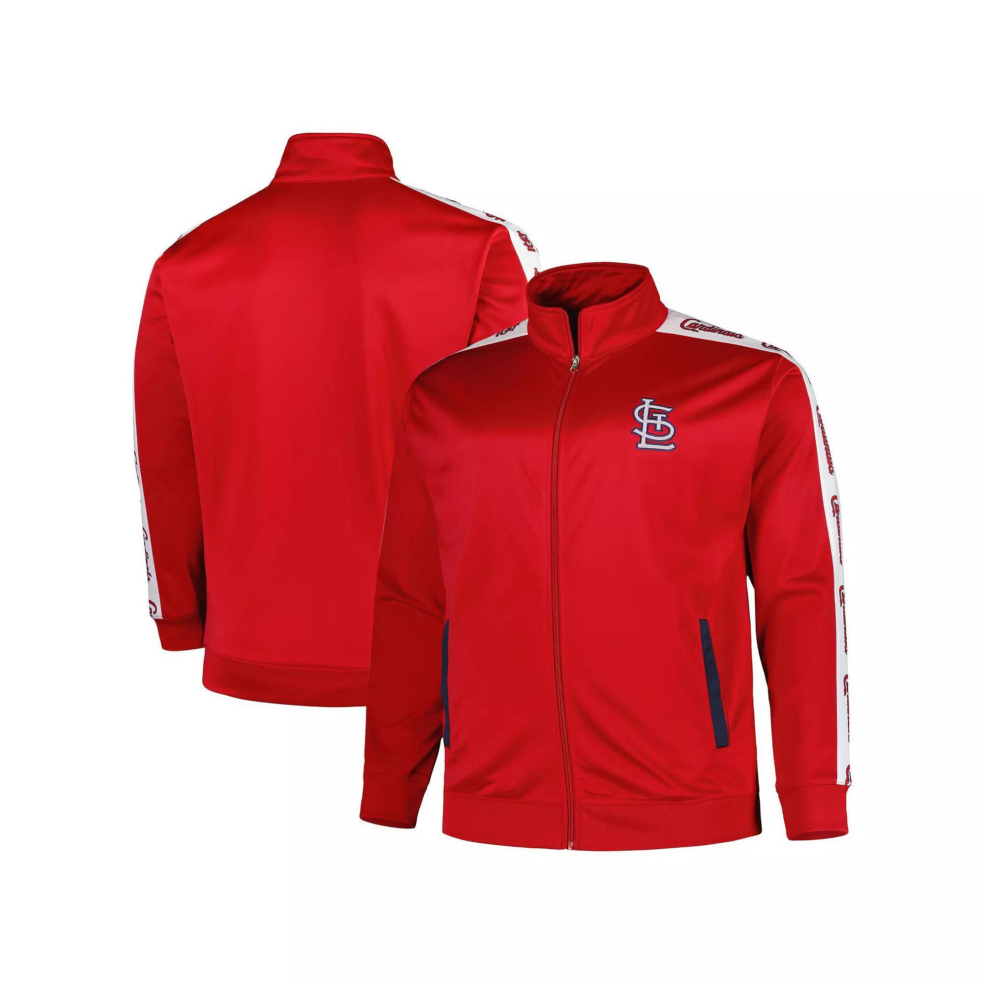 Men's Red St. Louis Cardinals Big & Tall Tricot Track Full-Zip Jacket, Size: 3XB Product Image