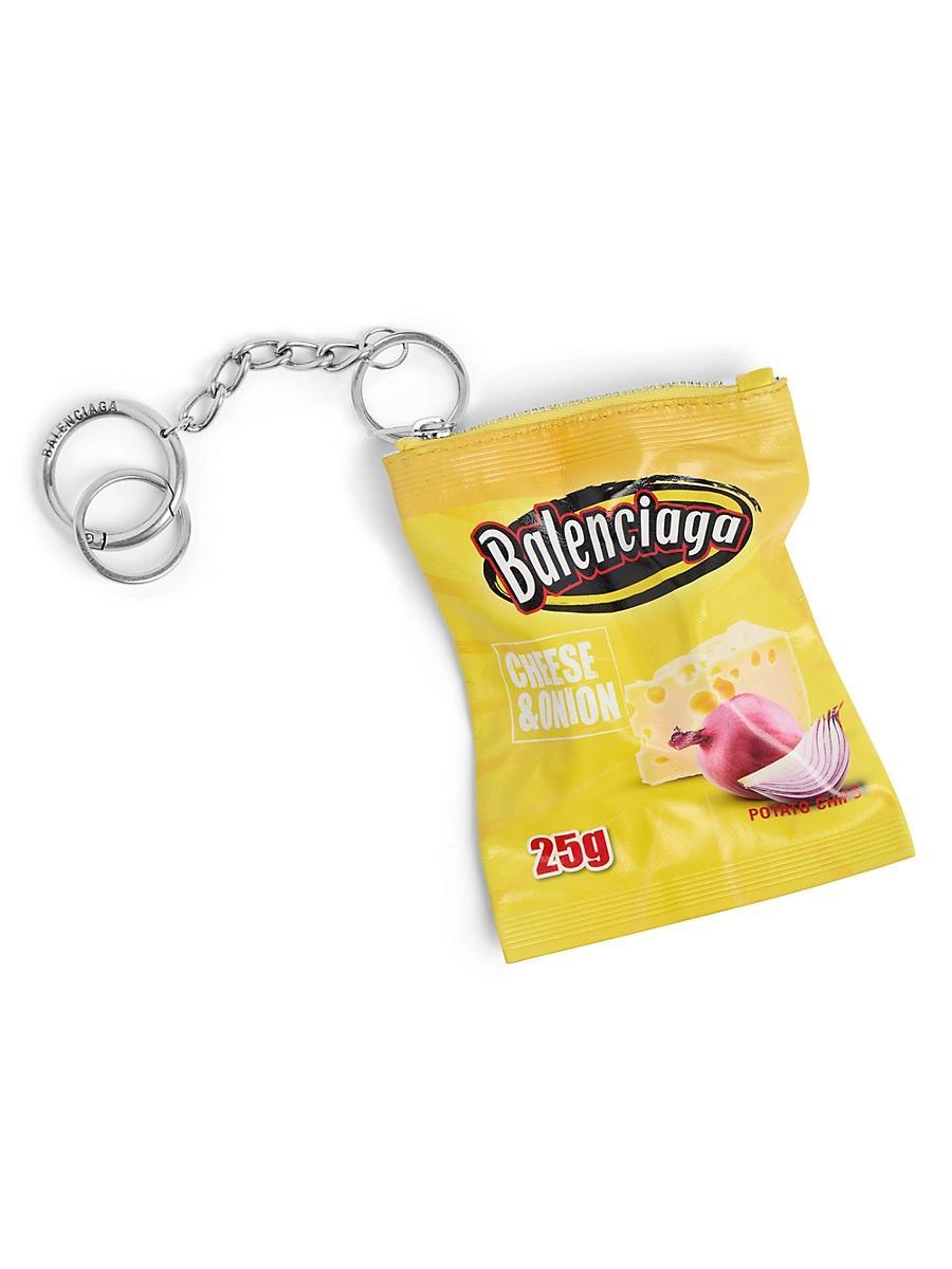 Mens Calfskin Chips Logo Keychain Product Image