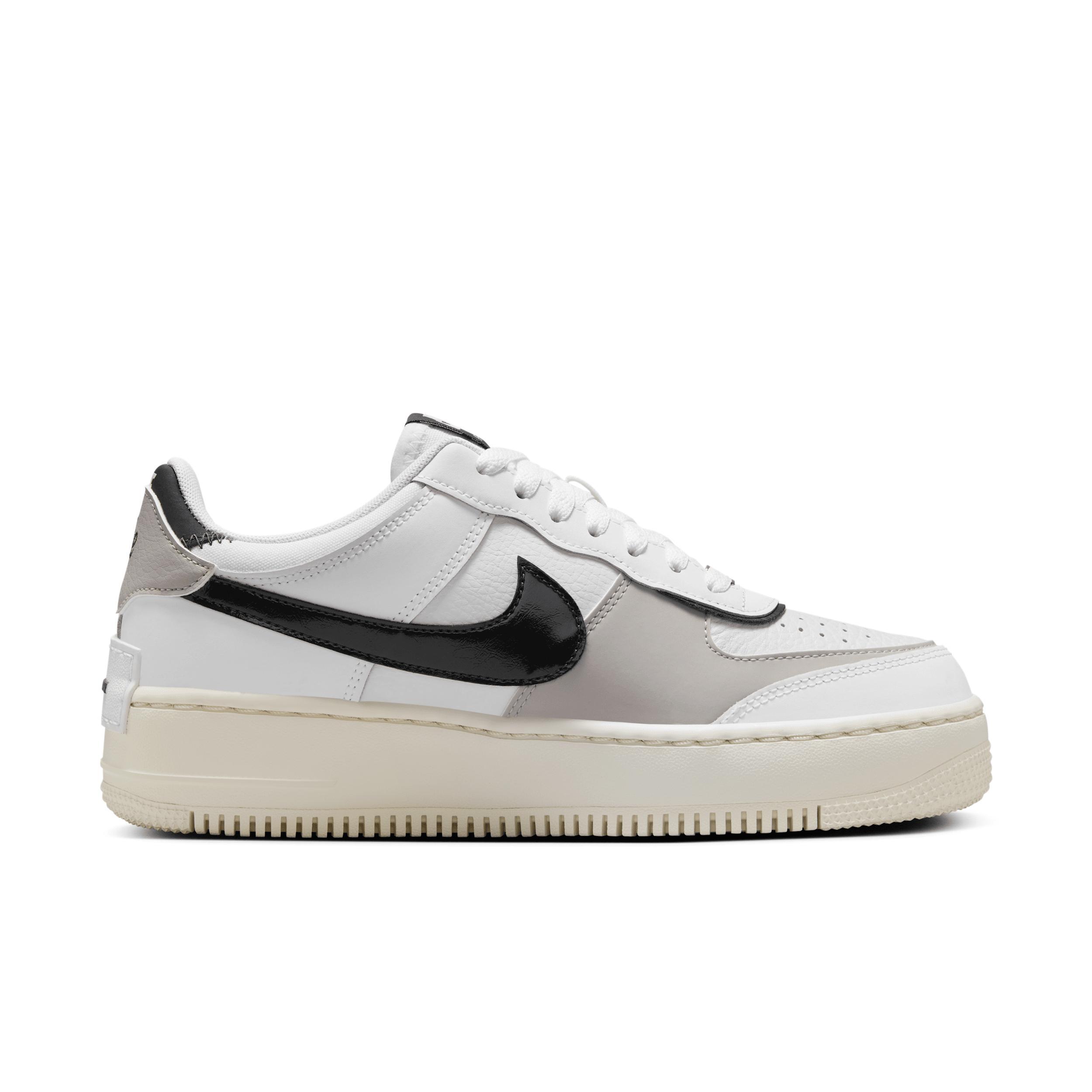 Nike Womens Air Force 1 Shadow Casual Shoes in White/Off Noir/Collegiate Grey Product Image