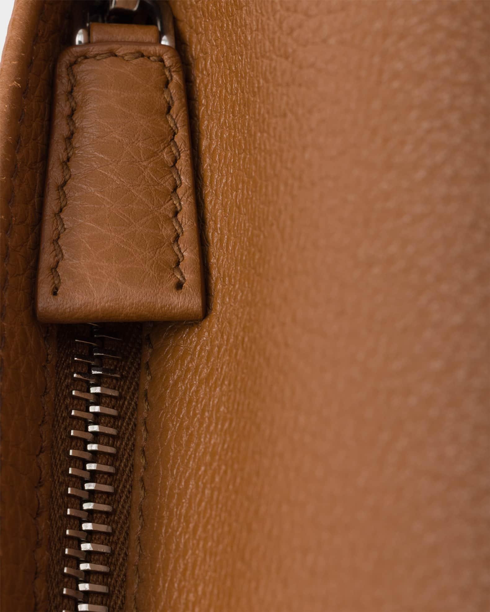 Men's Grained Leather Flap Crossbody Bag Product Image