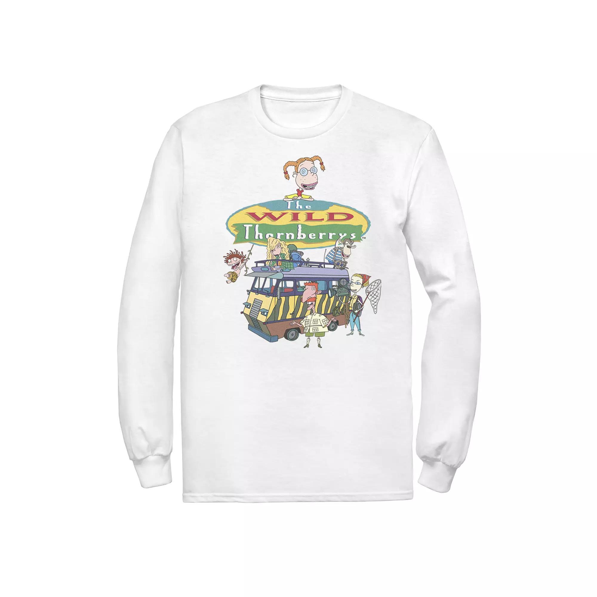 Men's Nickelodeon Wild Thornberrys Family RV Gathering Logo Long Sleeve Tee, Size: XL, White Product Image