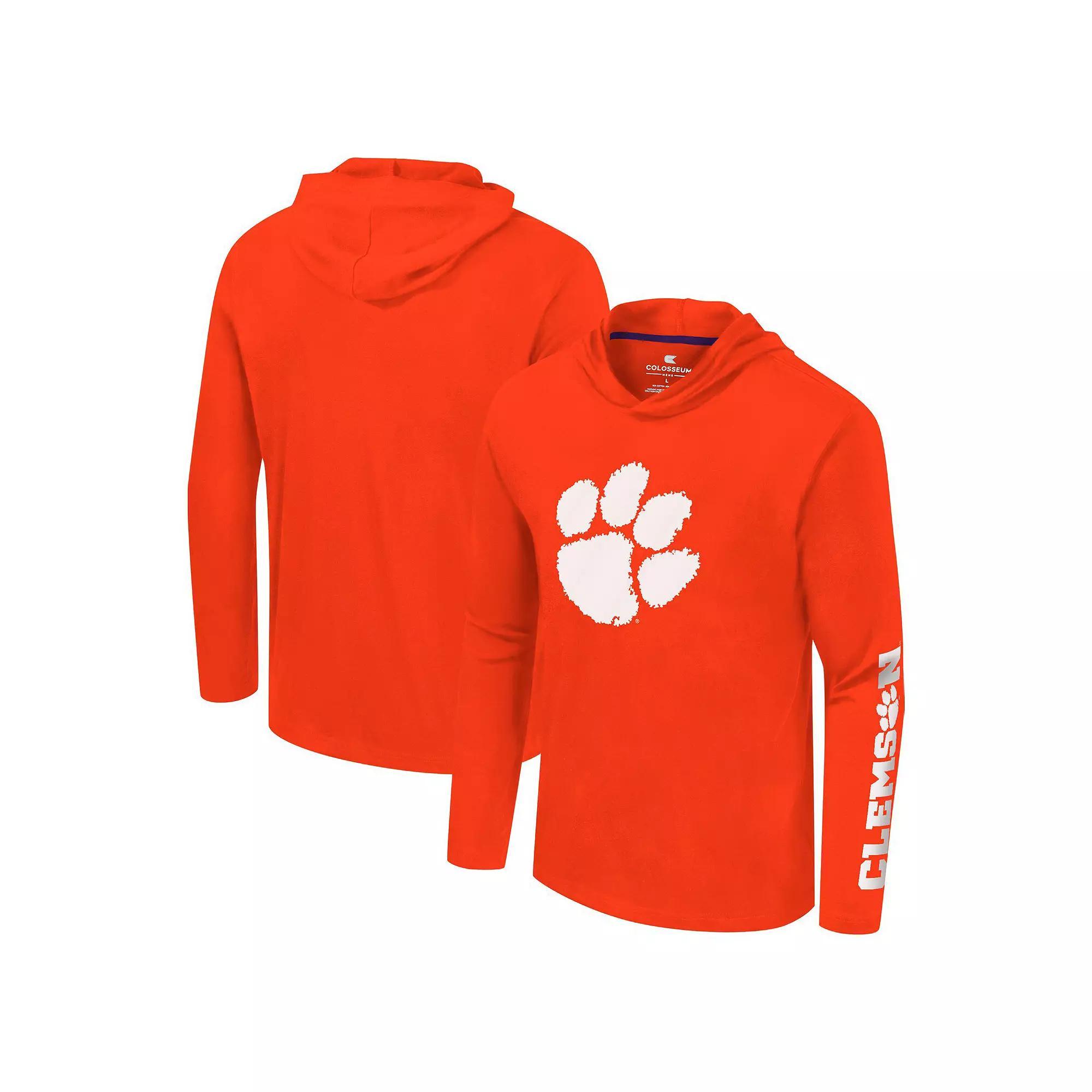 Men's Colosseum Orange Clemson Tigers Logo Lockup Active Blend Long Sleeve  T-Shirt Hoodie, Size: Large Product Image