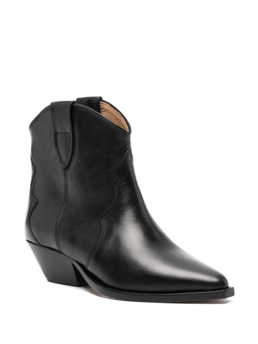 ISABEL MARANT Polished-finish Pointed-toe Boots In Black Product Image