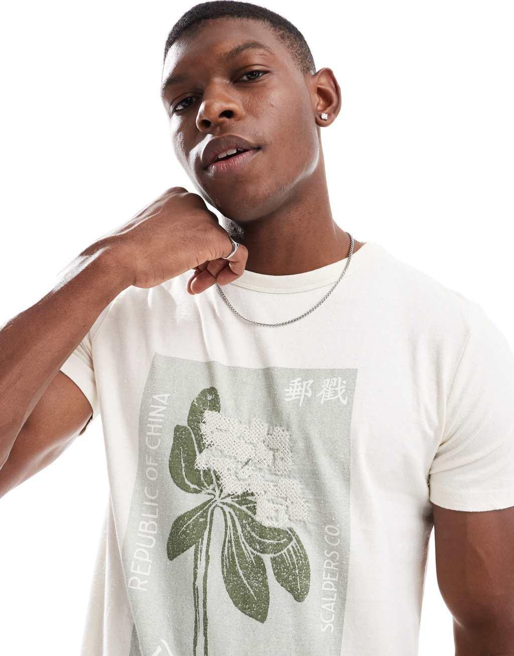 Scalpers Stamp Tee In Off White  Product Image