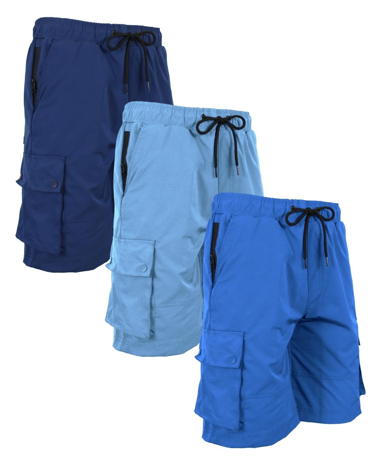 Galaxy By Harvic Mens Moisture Wicking Performance Quick Dry Cargo Shorts-3 Pack Product Image