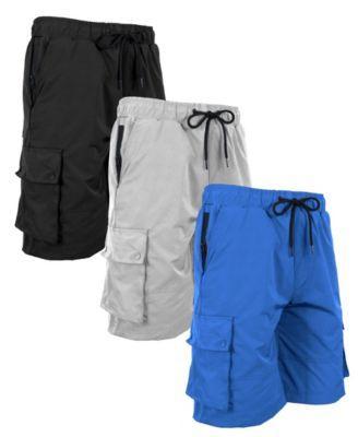 Galaxy By Harvic Mens Moisture Wicking Performance Quick Dry Cargo Shorts-3 Pack Product Image