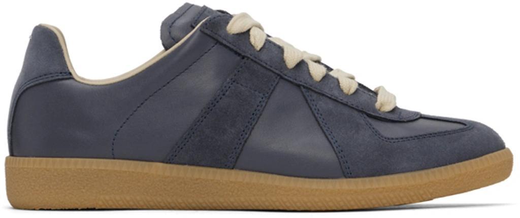 MAISON MARGIELA Replica Leather And Suede Sneakers In Black Product Image