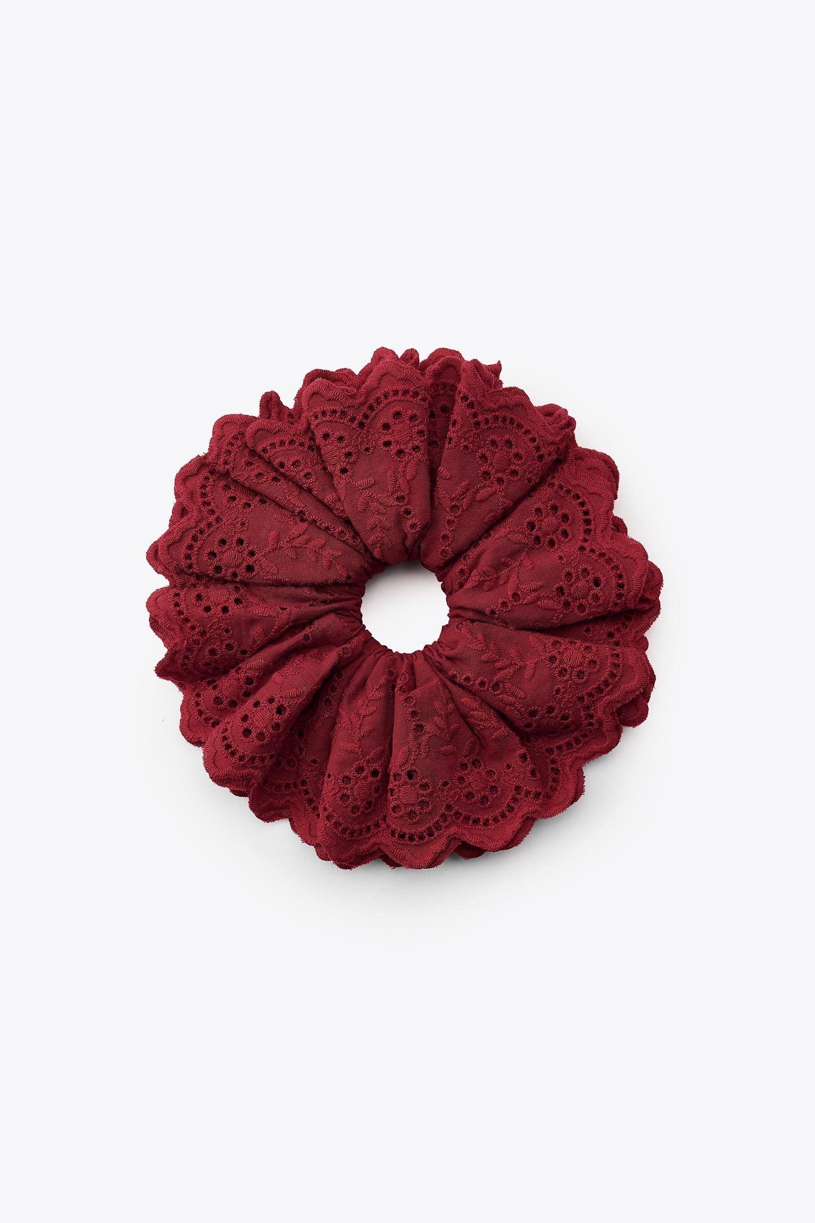 EMBROIDERED OPENWORK SCRUNCHIE Product Image