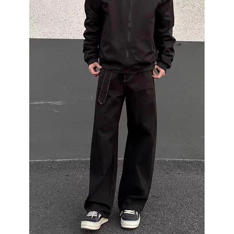 Mid Rise Washed Loose Fit Jeans Product Image