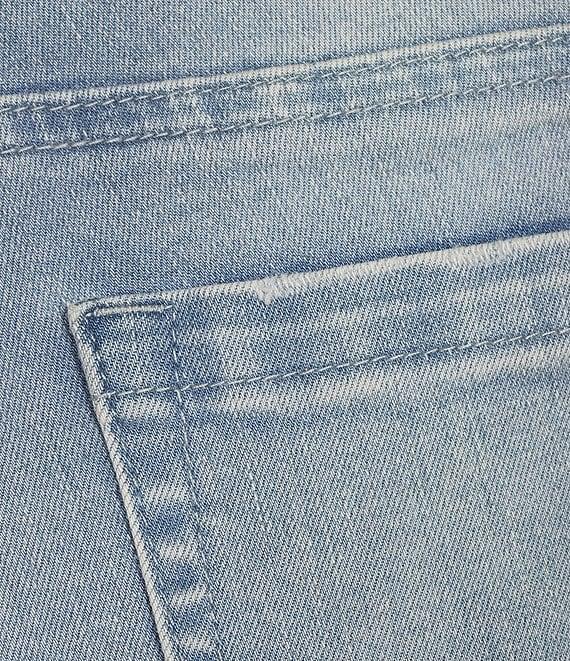 Reba Mid Rise 5 Pocket Frayed Hem Stretch Denim Cut Off Shorts Product Image