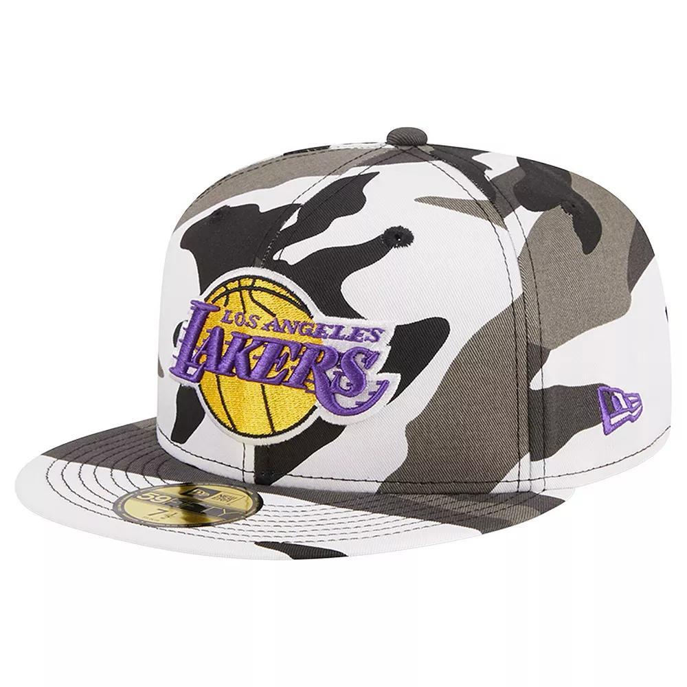 Men's New Era Los Angeles Lakers Snow Camo 59FIFTY Fitted Hat, Size: 7 7/8, Green Product Image