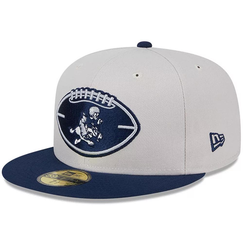 Men's New Era Stone/Navy Dallas Cowboys 2024 Sideline Historic 59FIFTY Fitted Hat, Size: 7 5/8, Team Product Image