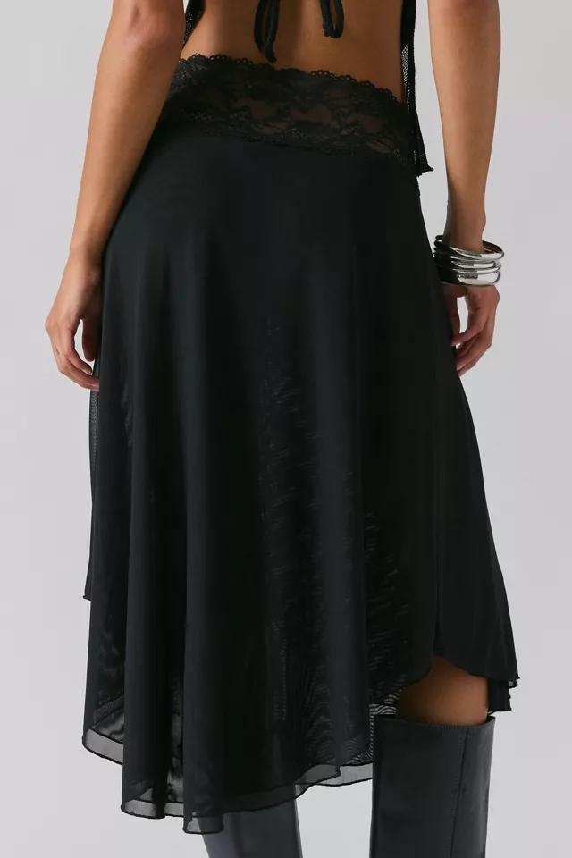 Kimchi Blue Ethereal Lace Trim Semi-Sheer Mesh Midi Skirt Product Image