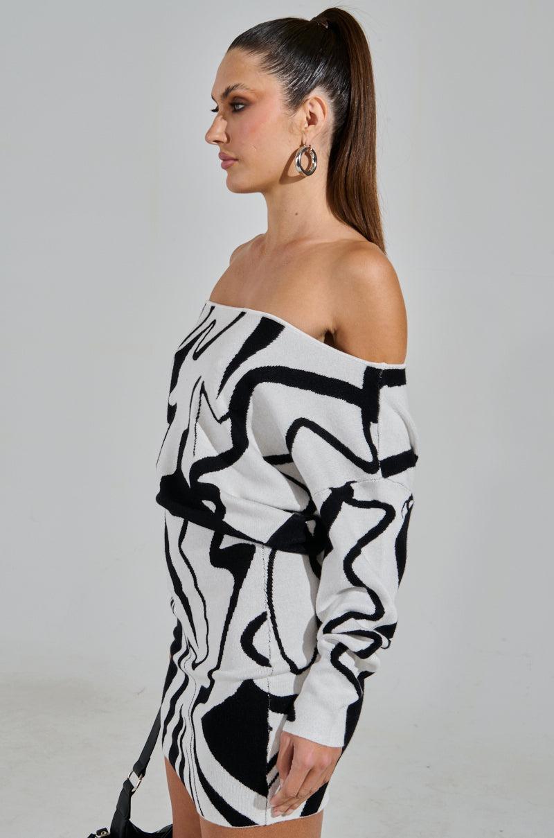 LYDIA KNIT PRINTED MINI DRESS Product Image
