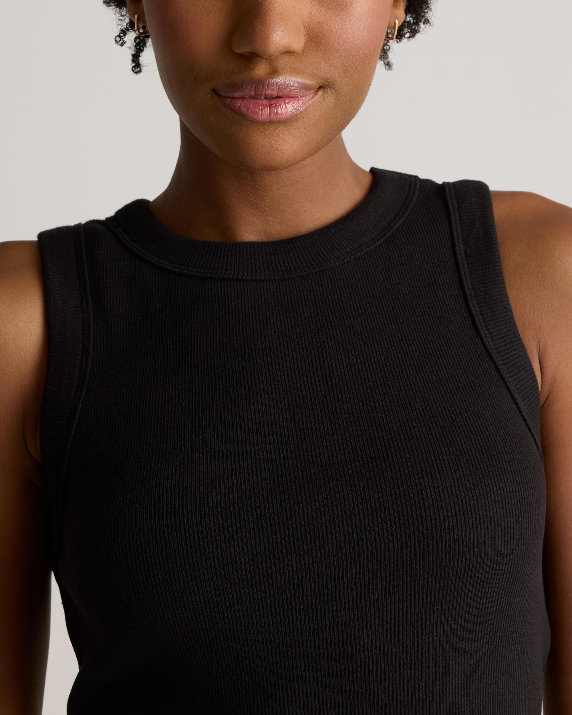 Quince | Women's Micro-Rib Cropped Cutaway Tank Top Size XL, Organic Cotton Product Image