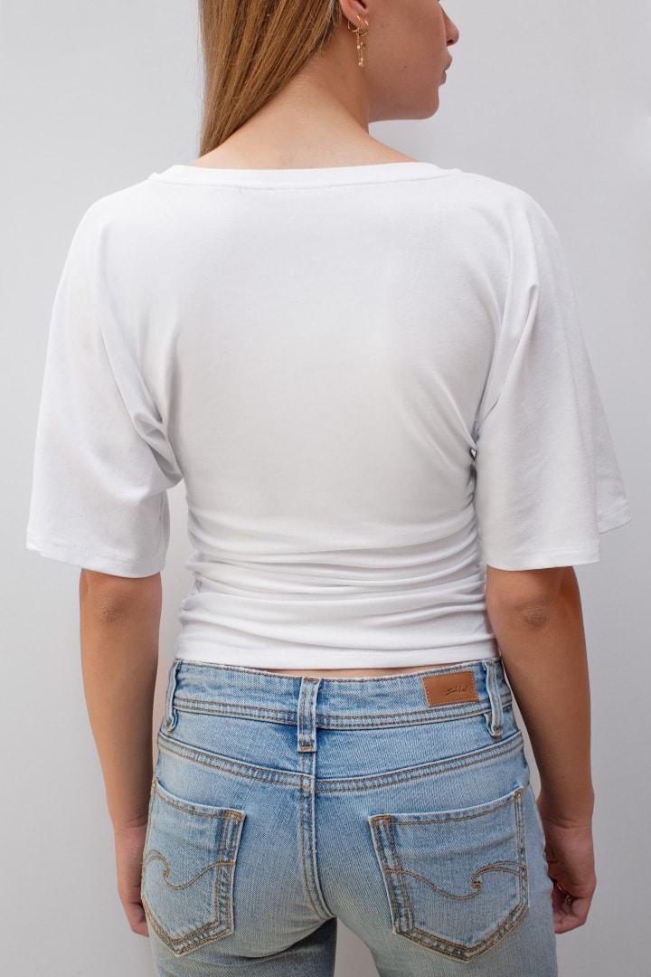 T-shirt with side ruffle Product Image
