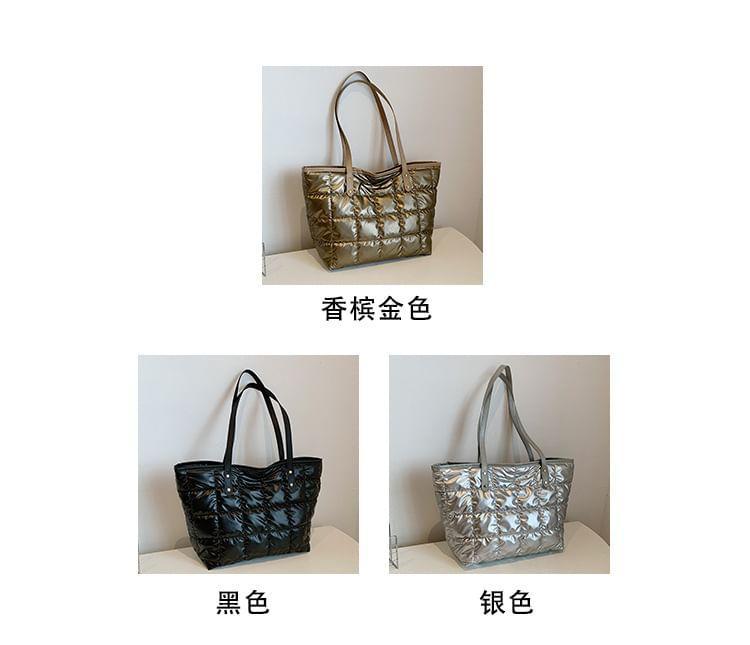 Plain Quilted Tote Bag Product Image