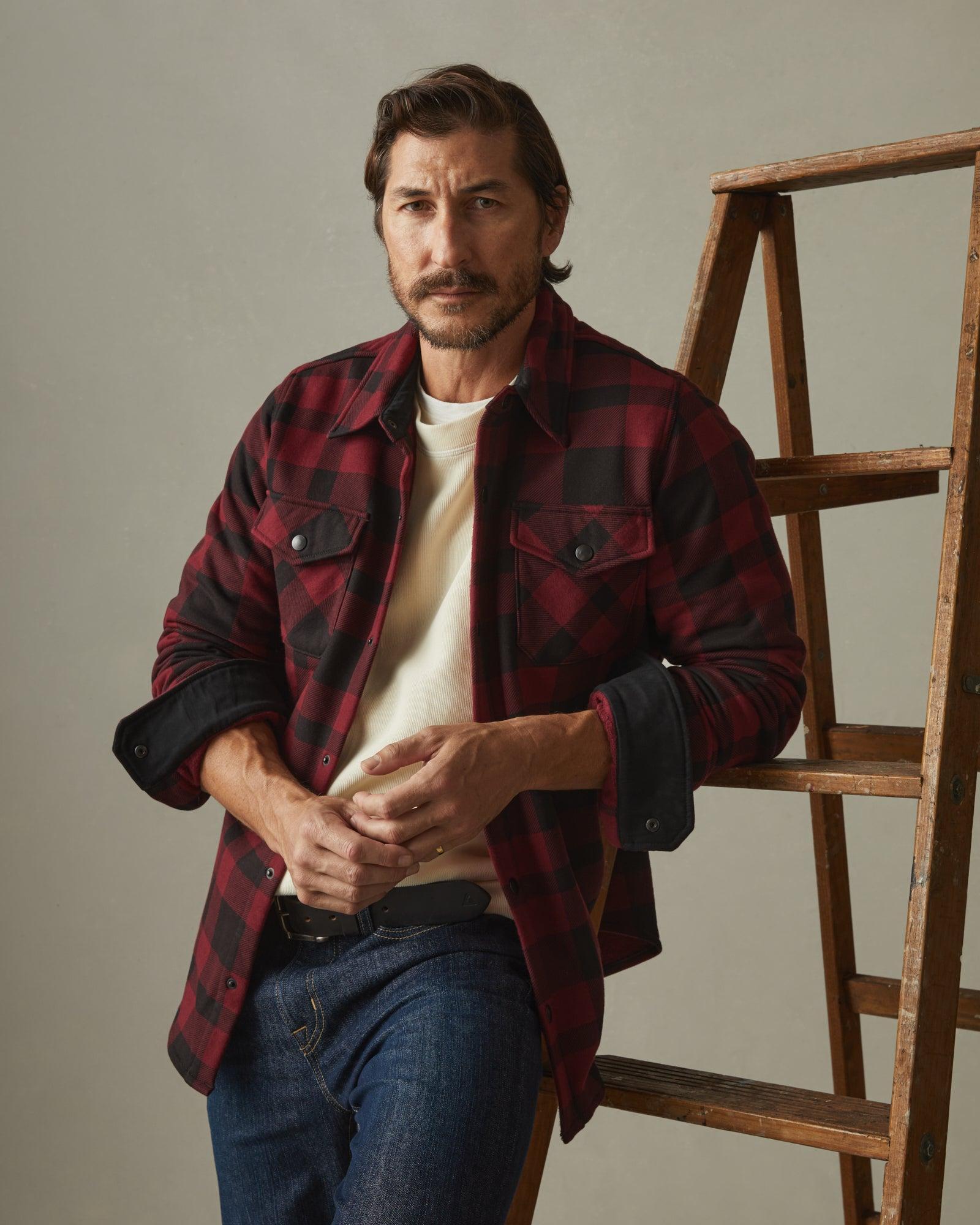 Unisex Redwood Fleece Overshirt - Oxblood Plaid Unisex Product Image