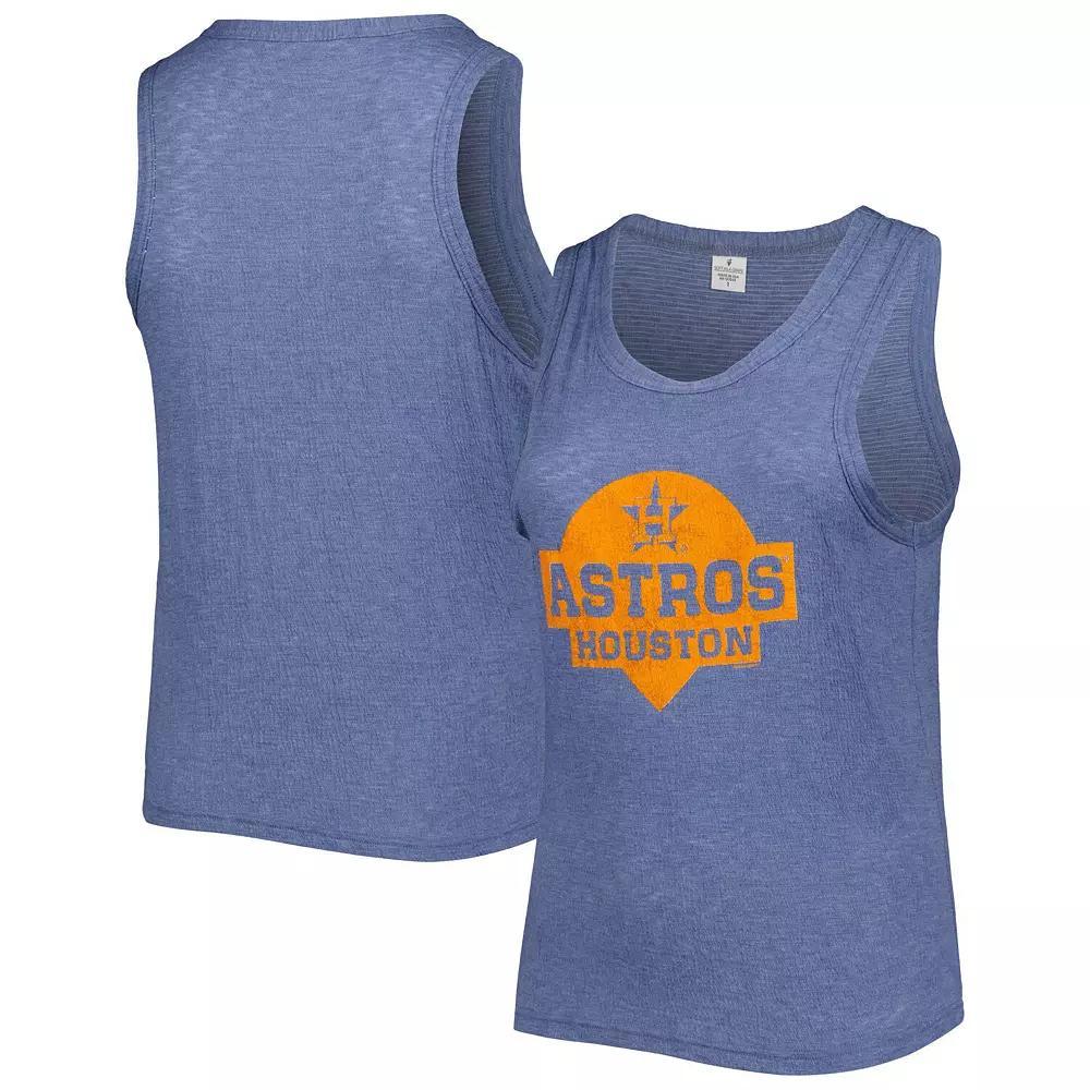 Women's Soft as a Grape Navy Houston Astros Plus Size High Neck Tri-Blend Tank Top, Size: 2XL, Blue Product Image