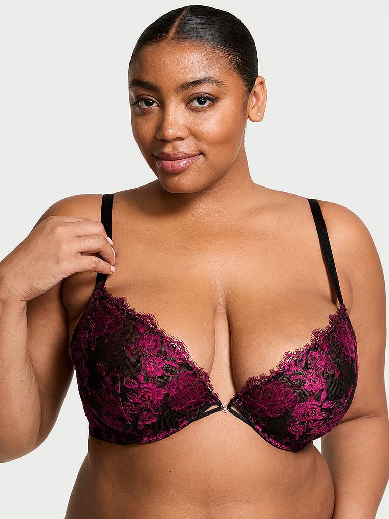 Rose Lace Unlined Low-Cut Demi Bra Product Image