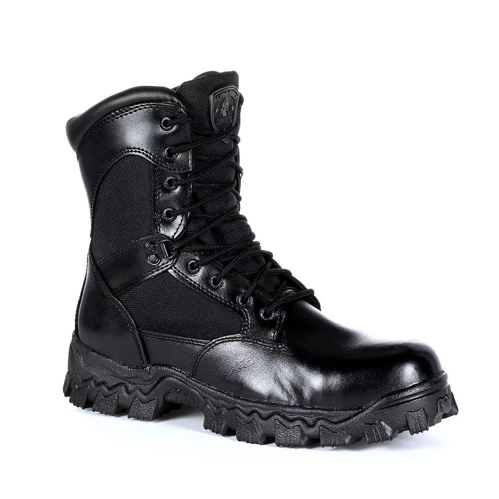 Rocky AlphaForce Men's Side-Zip Waterproof Work Boots, Size: 13 Wide, Black Product Image