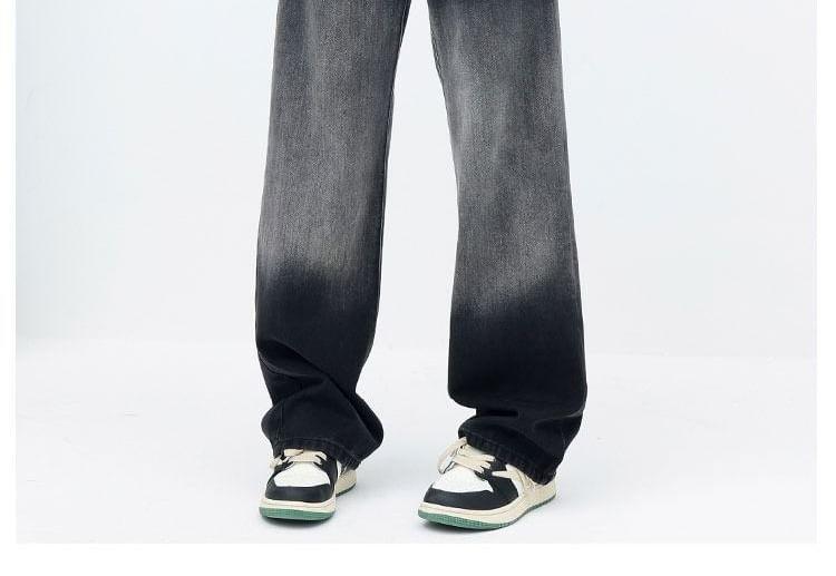 High Waist Washed Wide Leg Jeans Product Image