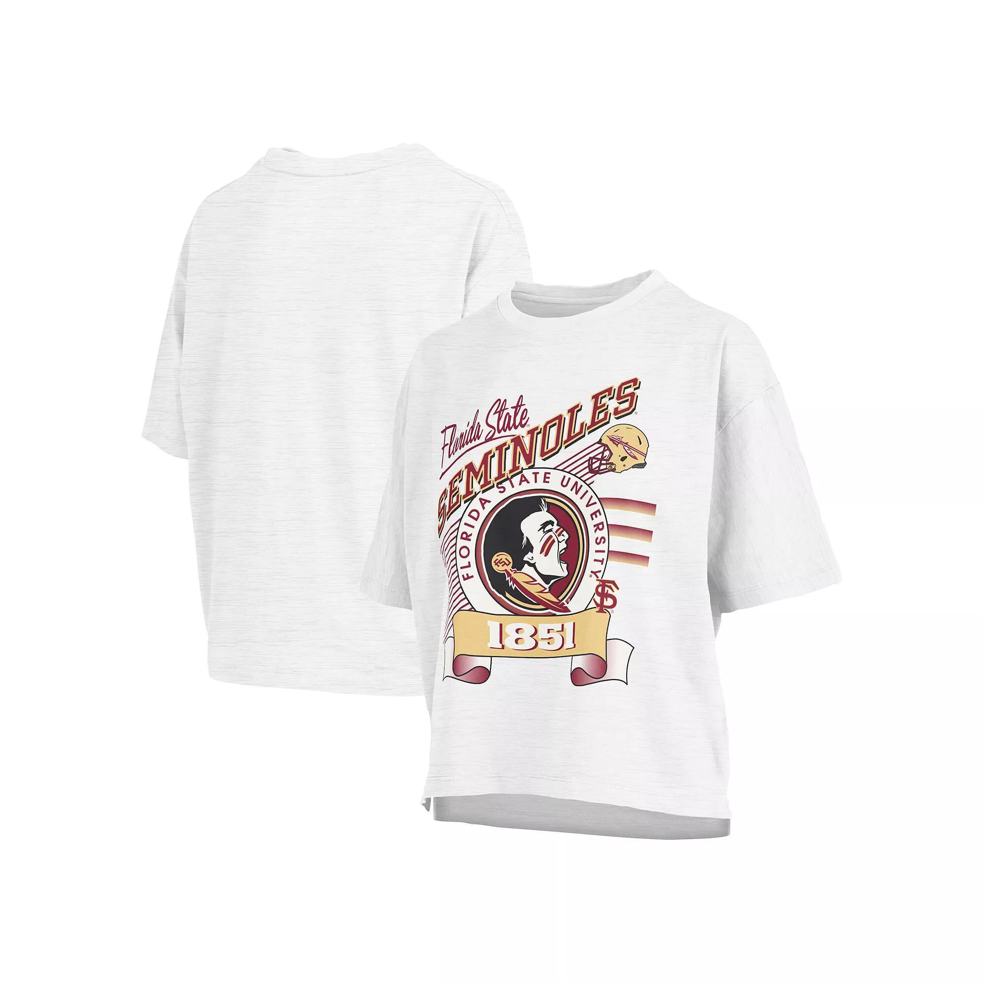 Women's Pressbox White Florida State Seminoles Rock & Roll Slub��T-Shirt, Size: Large Product Image