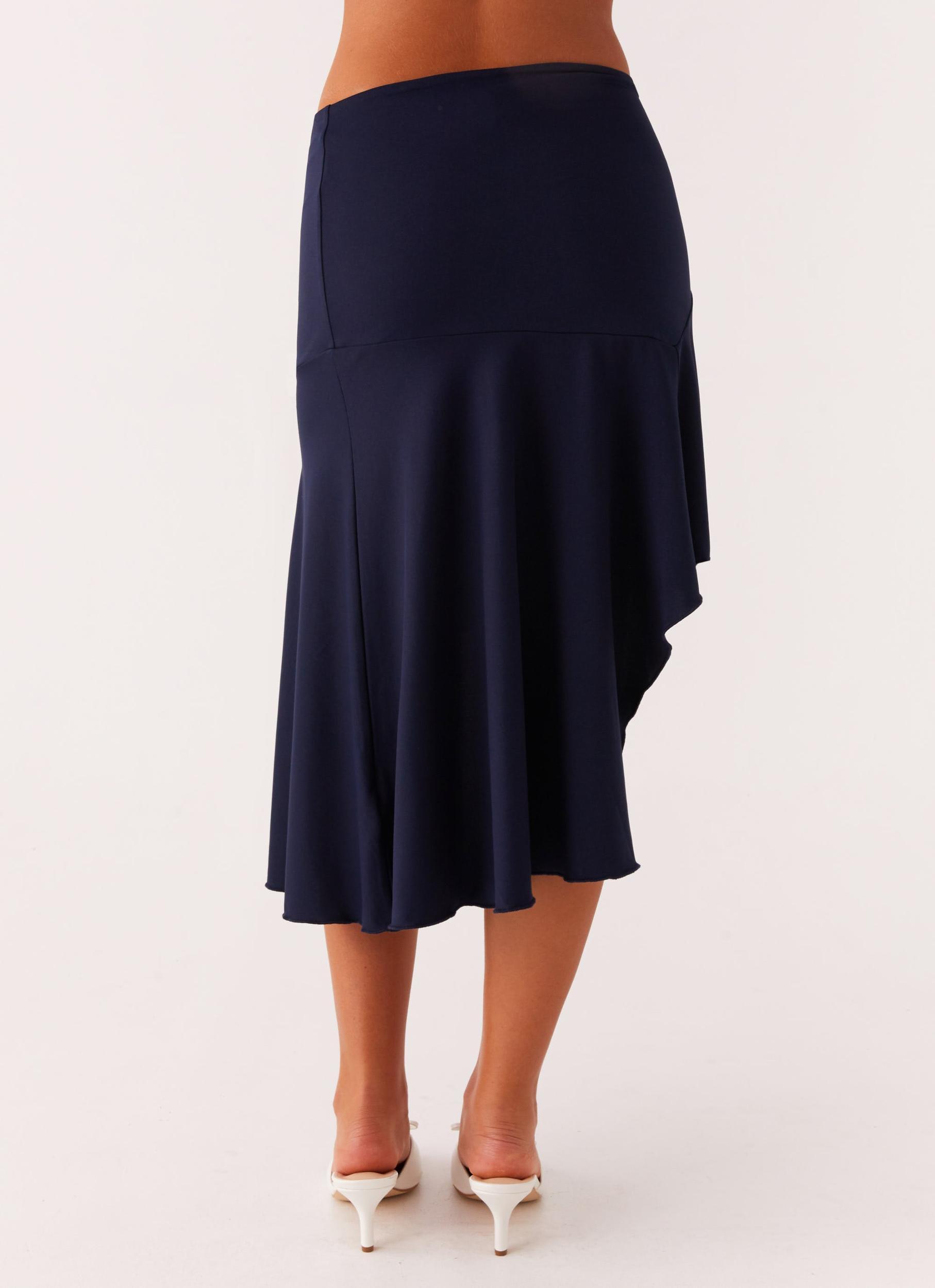 Viola Midi Skirt - Navy Product Image