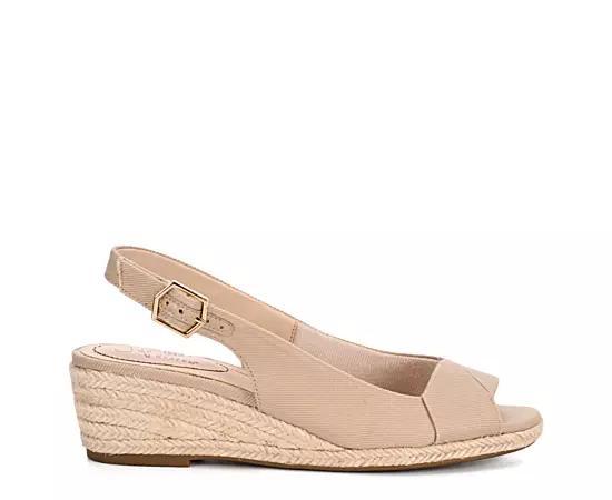 LifeStride Socialite Womens Wedge Sandals Brown Product Image