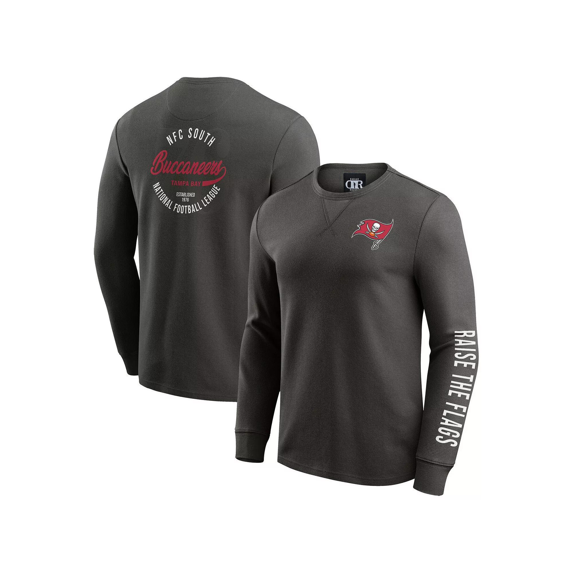 Men's Darius Rucker Collection by Fanatics Pewter Tampa Bay Buccaneers Washed Waffle-Knit Long Sleeve T-Shirt, Size: 3XL, Charco Product Image
