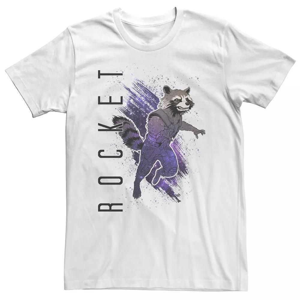 Big & Tall Marvel Avengers Endgame Rocket Painted Galaxy Tee, Men's, Size: XL Tall, White Product Image