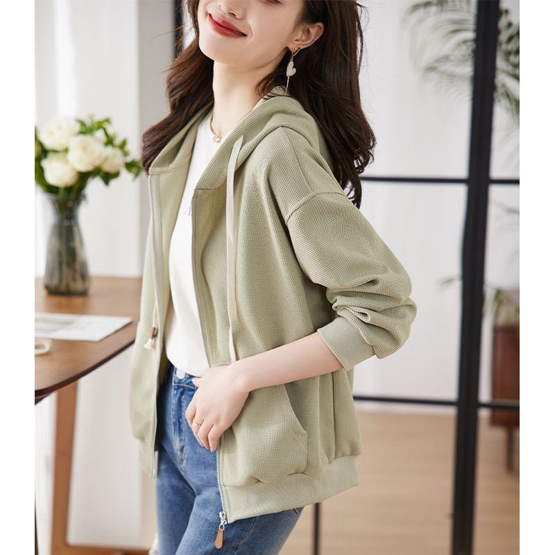 Plain Zip Hoodie Product Image