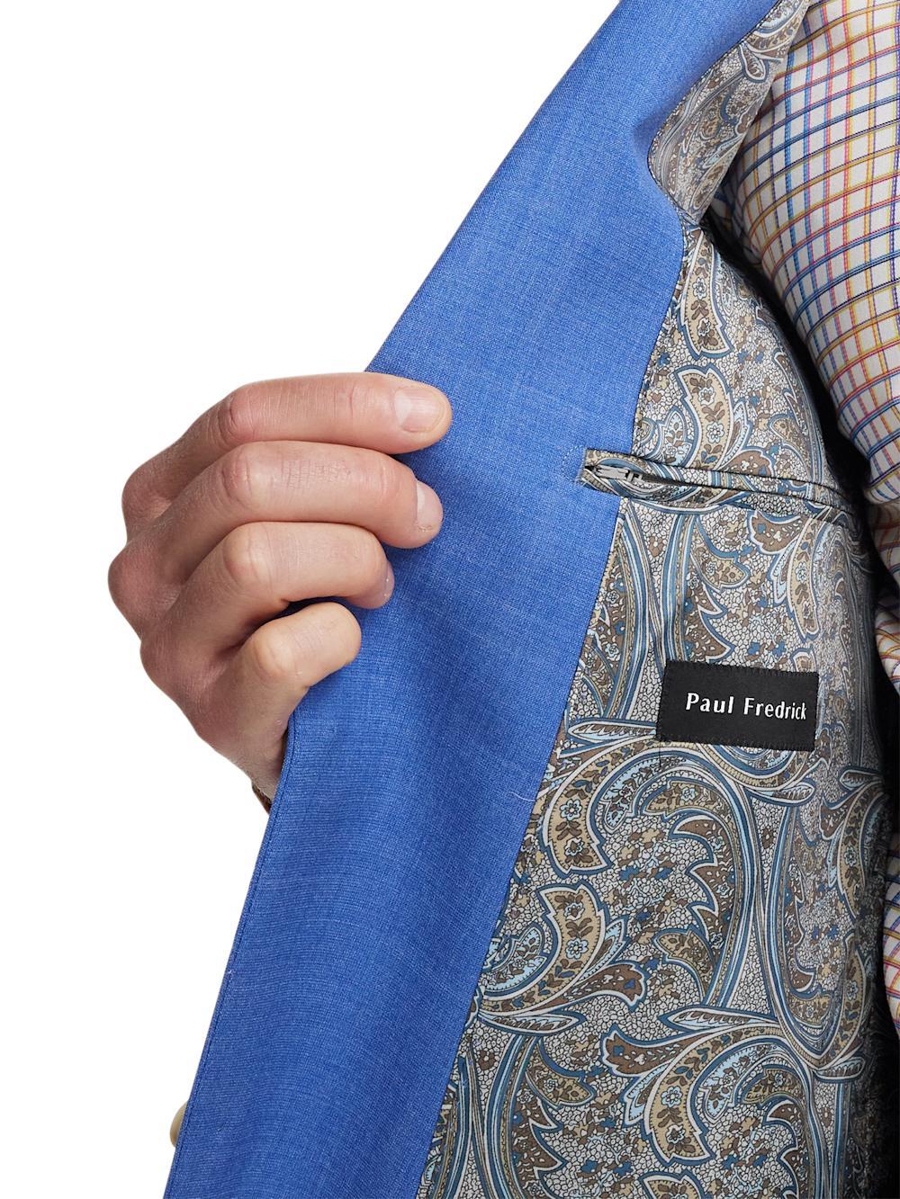 Wool Stretch Bengaline Peak Lapel Suit - French Blue Product Image