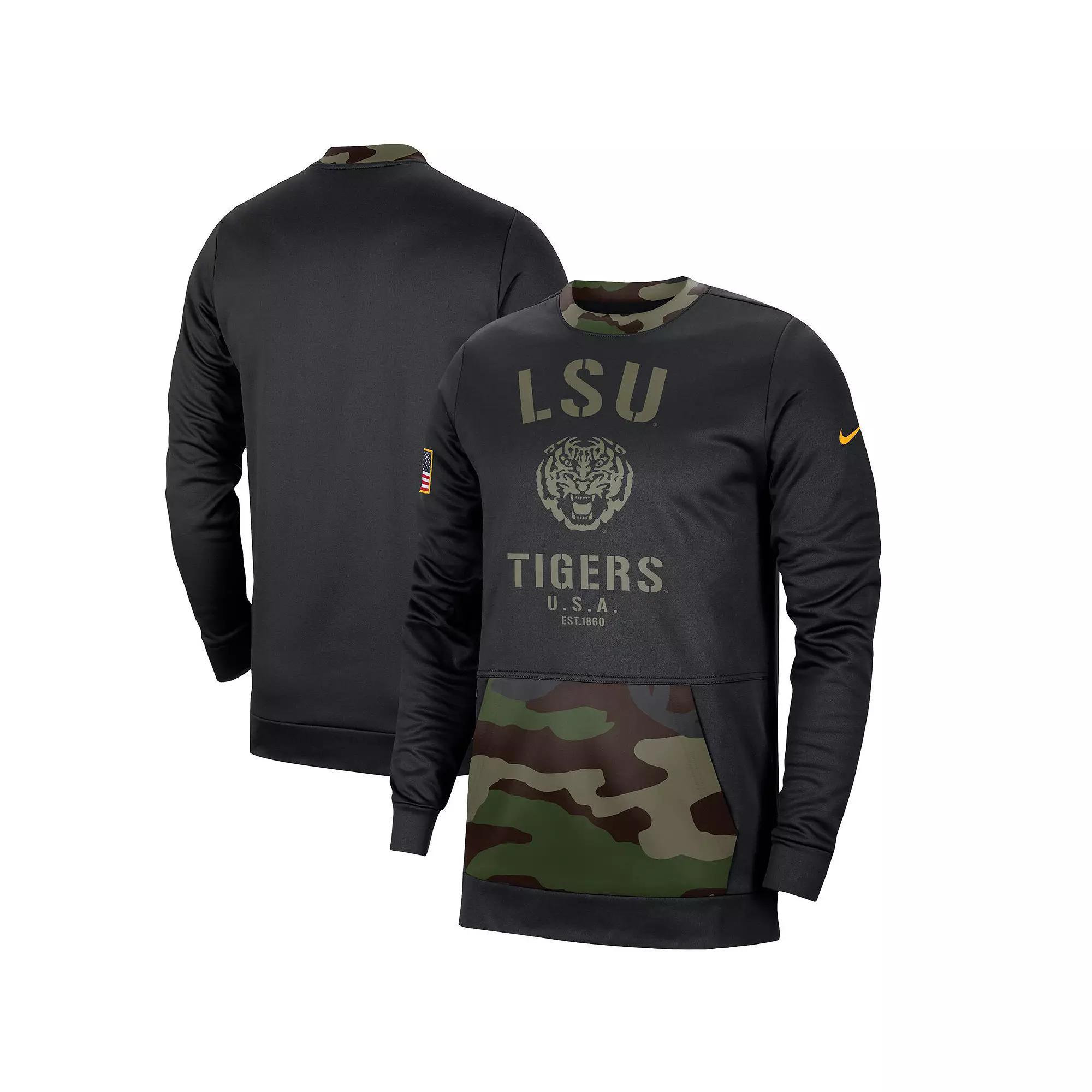 Men's Nike Black/Camo Georgia Bulldogs Military Appreciation Performance Pullover Sweatshirt, Size: Medium Product Image