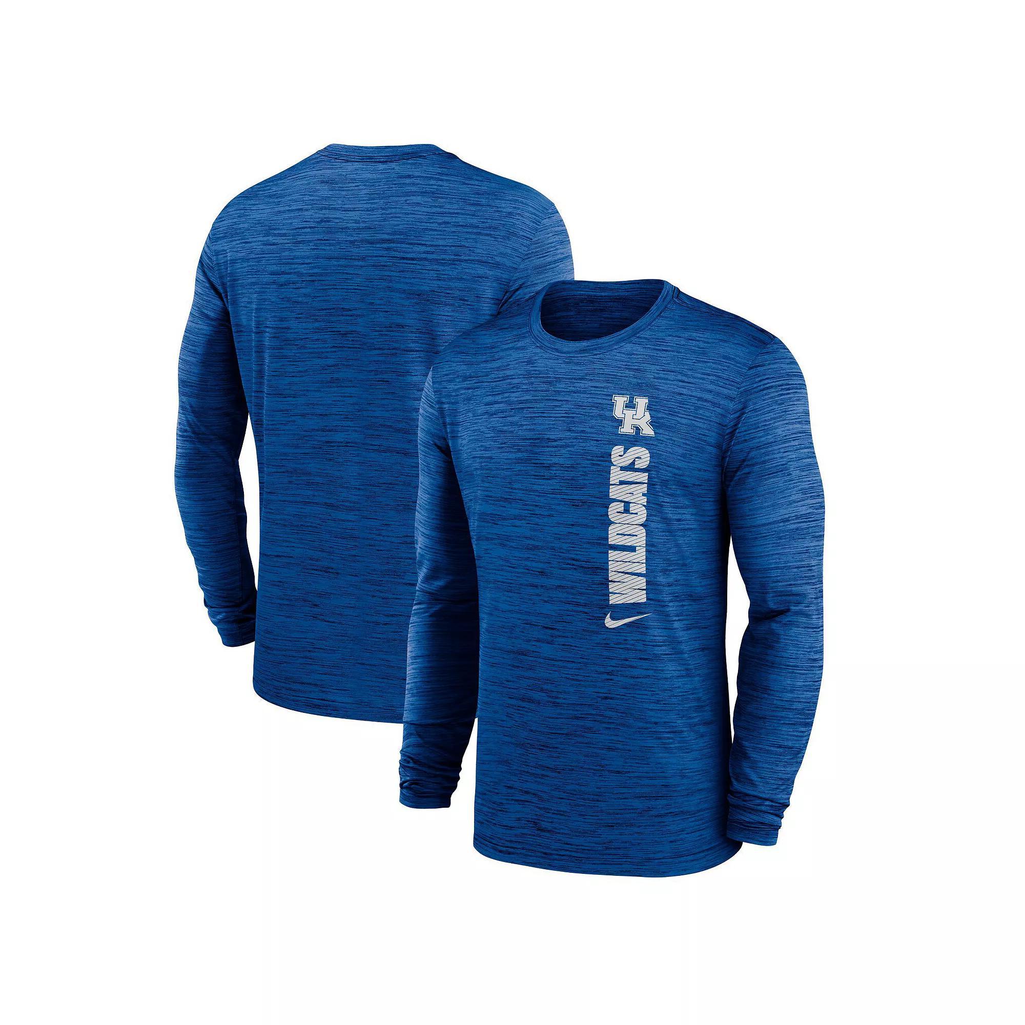 Men's Nike Royal Kentucky Wildcats 2024 Sideline Velocity Performance Long Sleeve T-Shirt, Size: 2XL, Blue Product Image