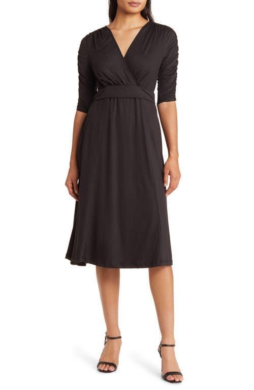 Womens Gabriella Ruched Sleeve Midi Dress with Pockets Product Image