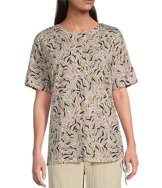 Kinesis Printed Short Sleeve Ruched Side Tee Product Image